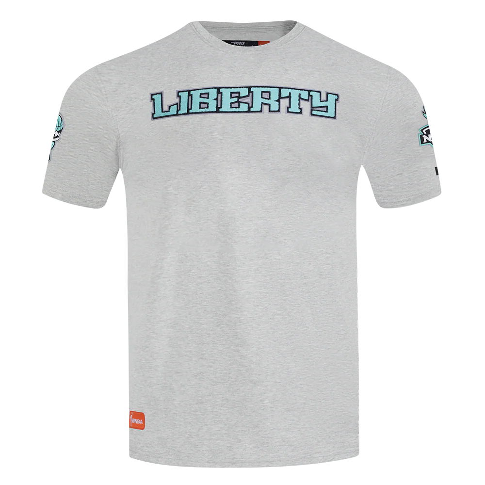 WNBA NEW YORK LIBERTY CLASSIC CHENILLE MEN'S SJ TEE (HEATHER GREY) - Image 3