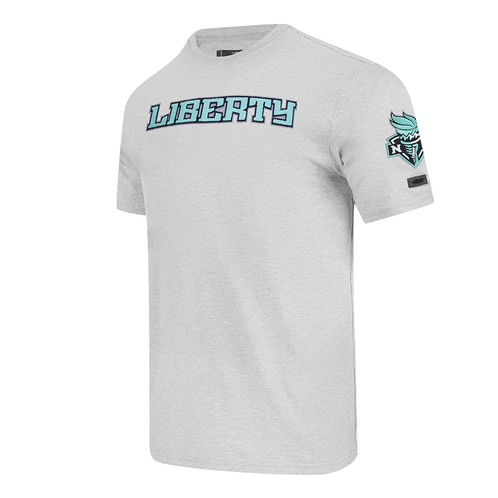 WNBA NEW YORK LIBERTY CLASSIC CHENILLE MEN'S SJ TEE (HEATHER GREY) - Image 4