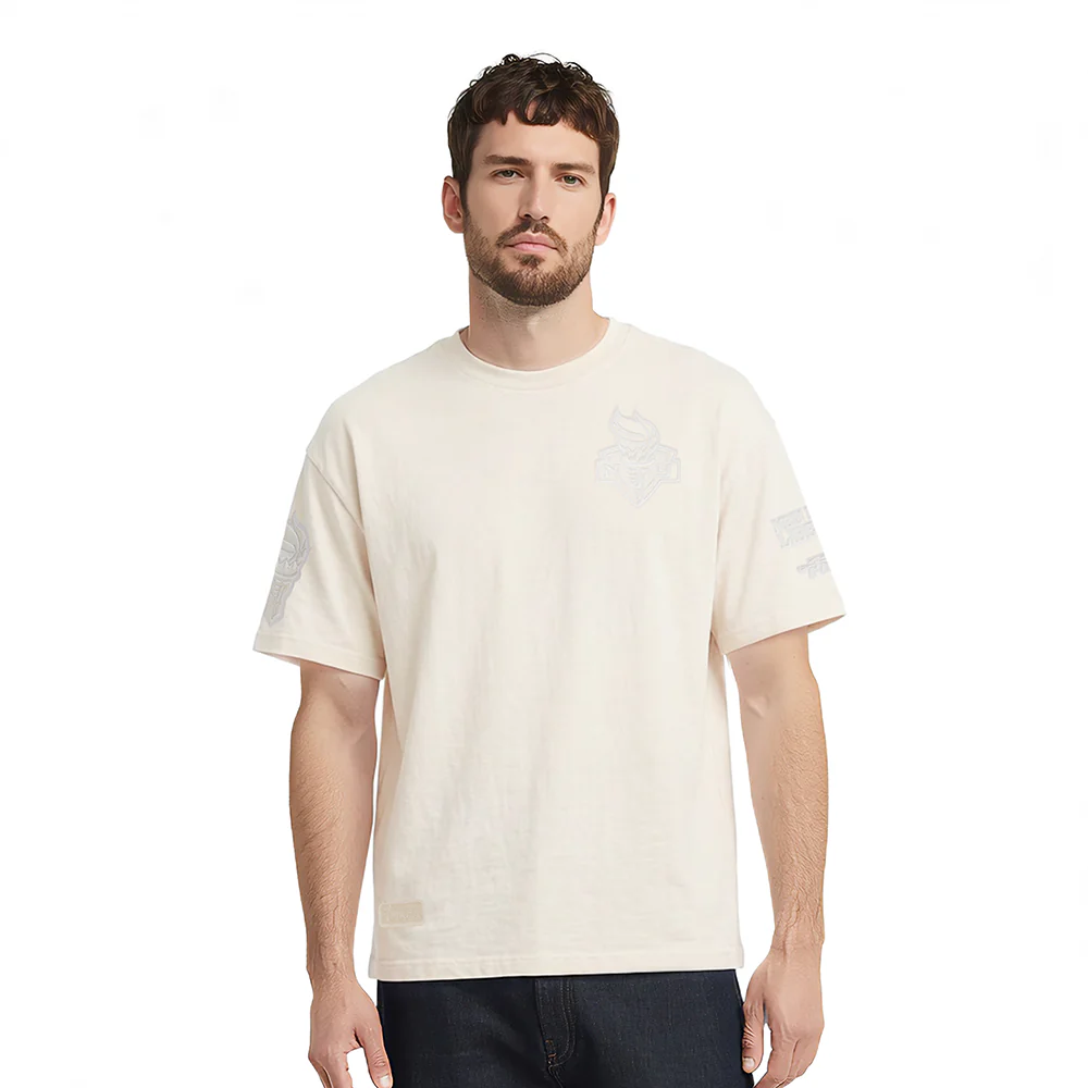 WNBA NEW YORK LIBERTY NEUTRAL MEN'S COTTON JERSEY DROP SHOULDER TEE (EGGSHELL)