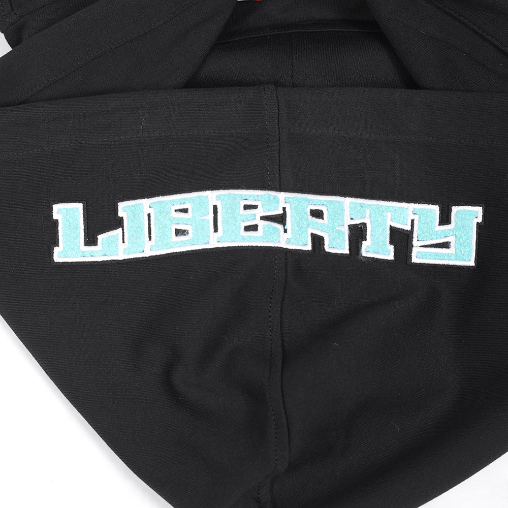 WNBA NEW YORK LIBERTY CLASSIC CHENILLE MEN'S DOUBLE KNIT PULLOVER HOODIE (BLACK) - Image 7
