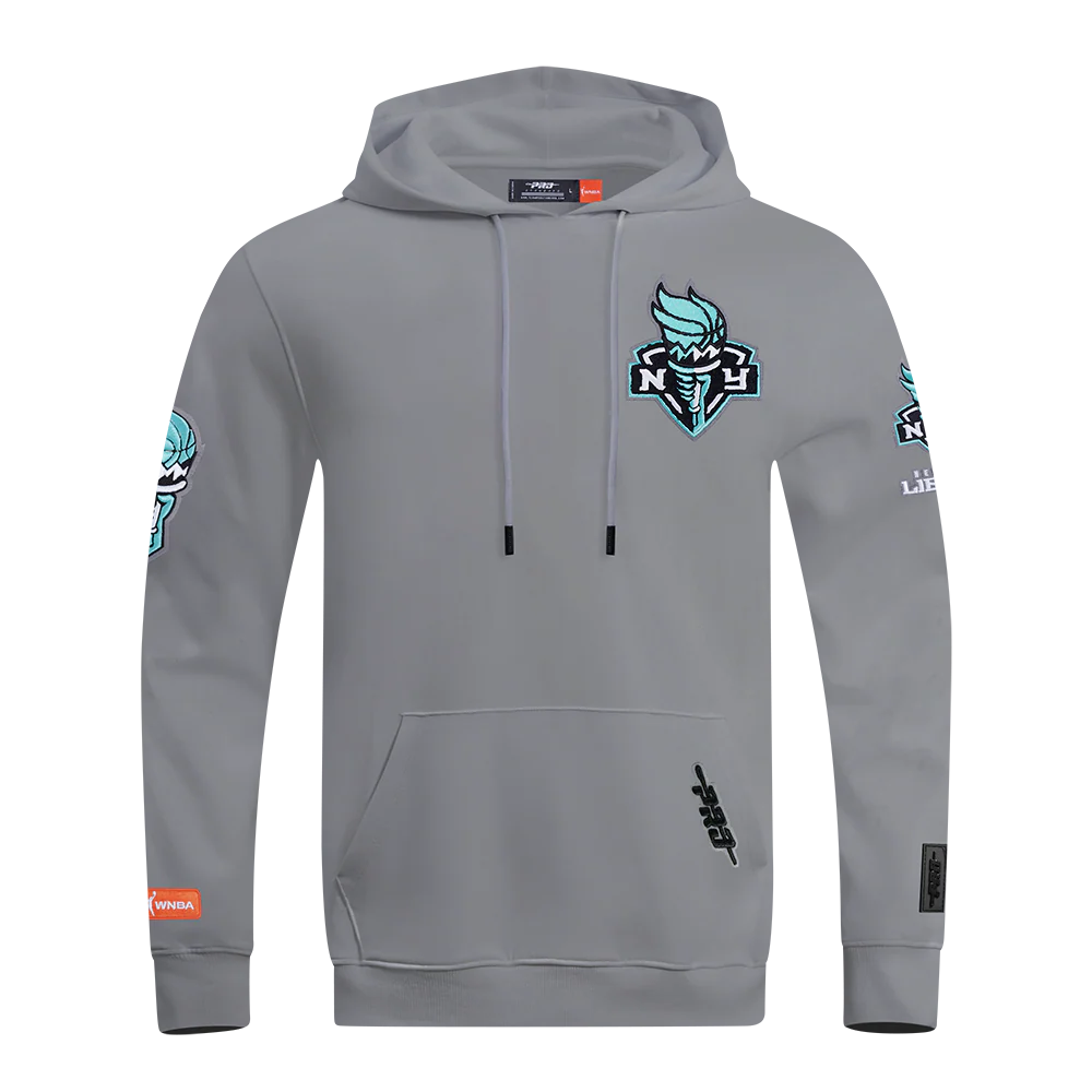 WNBA NEW YORK LIBERTY CLASSIC CHENILLE MEN'S DK PO HOODIE (GRAY)