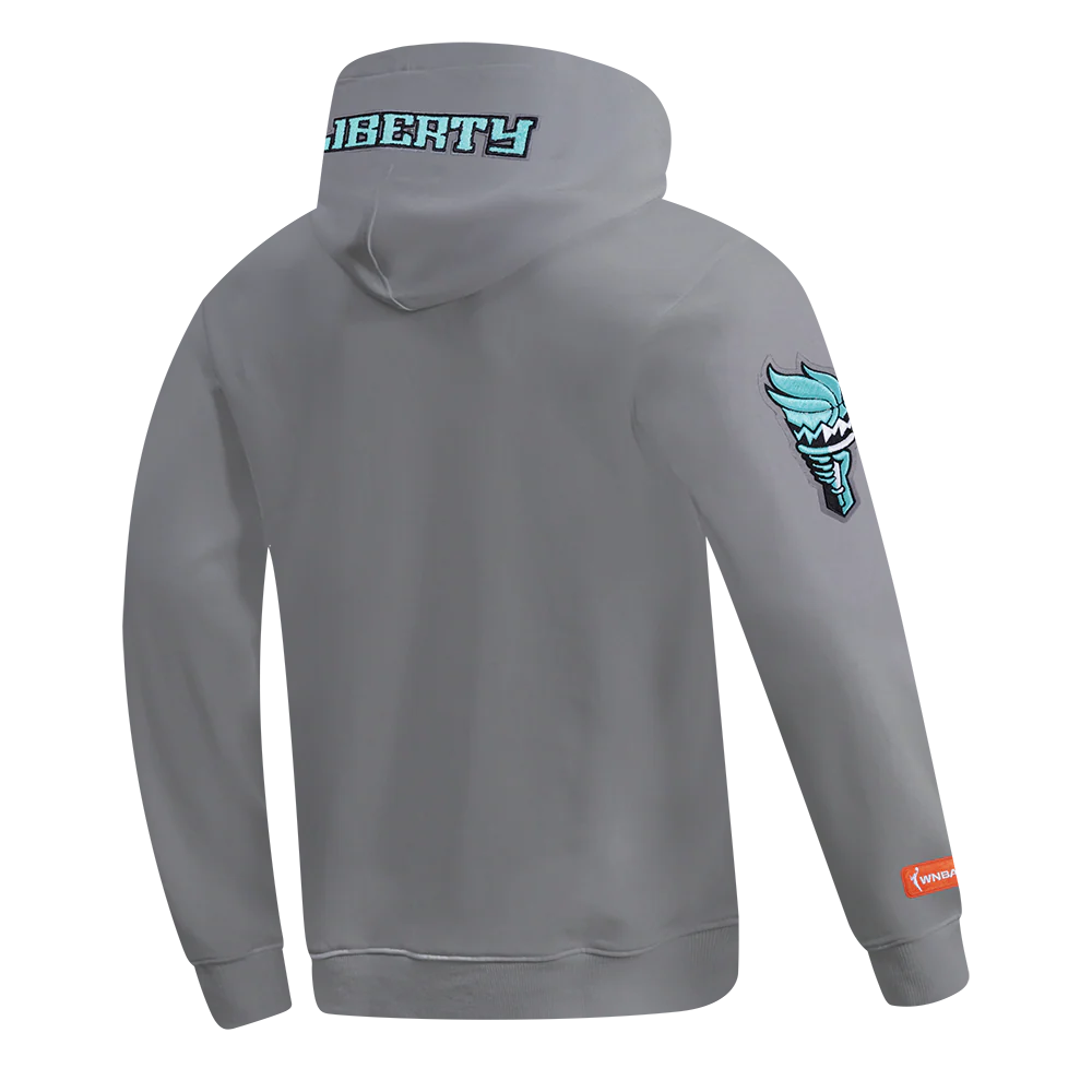 WNBA NEW YORK LIBERTY CLASSIC CHENILLE MEN'S DK PO HOODIE (GRAY) - Image 4