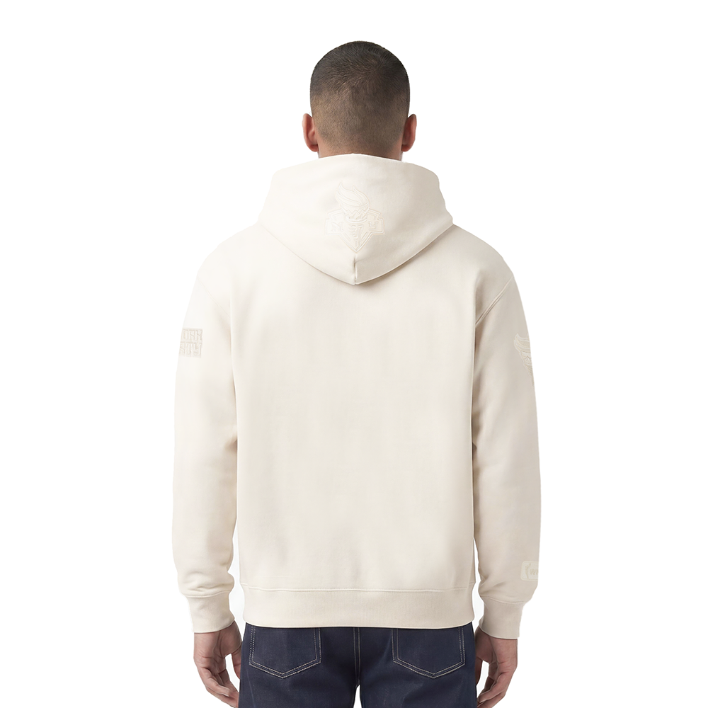 WNBA 	NEW YORK LIBERTY NEUTRAL MEN'S DROP SHOULDER FLEECE PULLOVER HOODIE (EGGSHELL) - Image 2