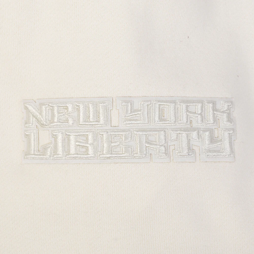 WNBA 	NEW YORK LIBERTY NEUTRAL MEN'S DROP SHOULDER FLEECE PULLOVER HOODIE (EGGSHELL) - Image 8