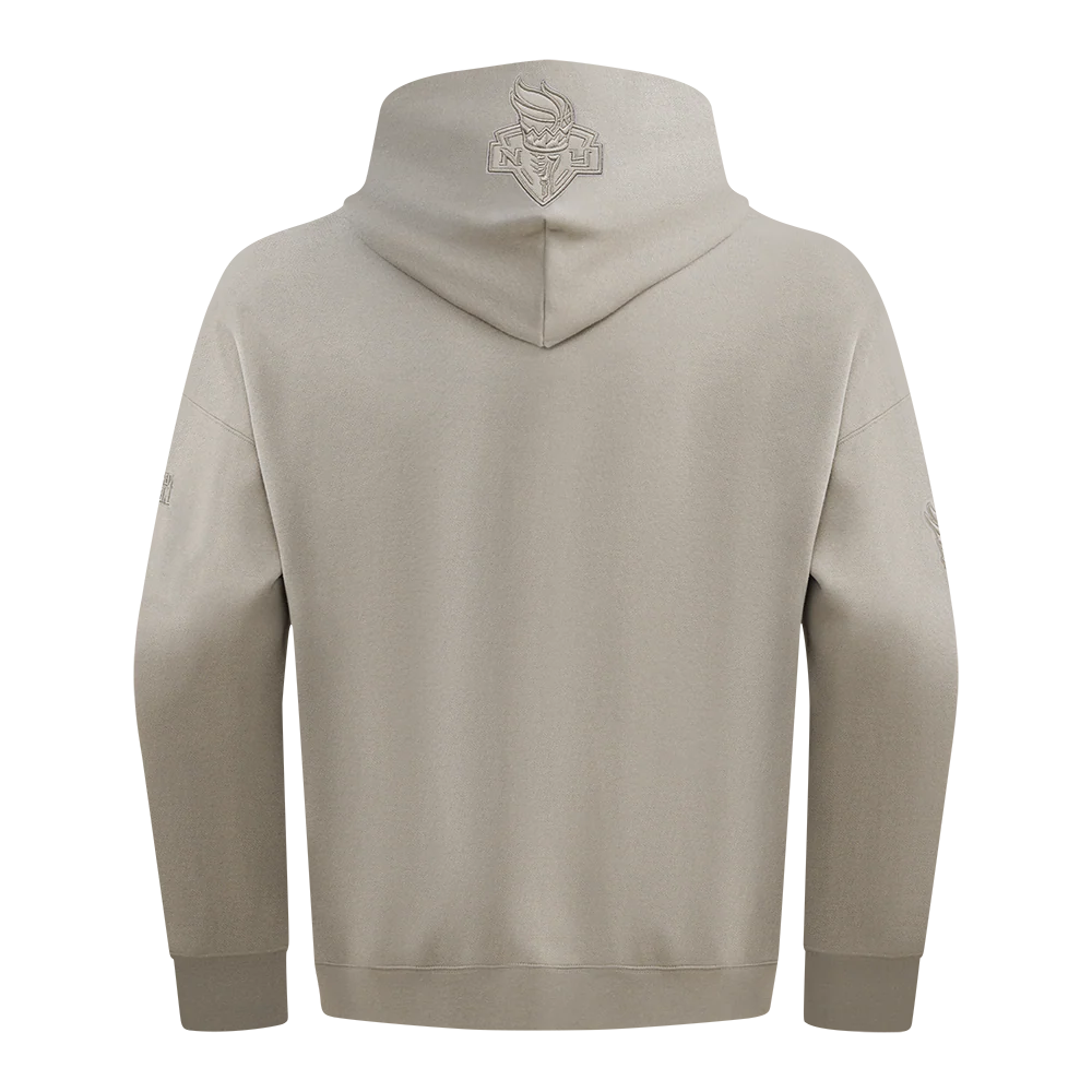 WNBA NEW YORK LIBERTY NEUTRAL MEN'S DROP SHOULDER FLEECE PULLOVER HOODIE (TAUPE) - Image 5