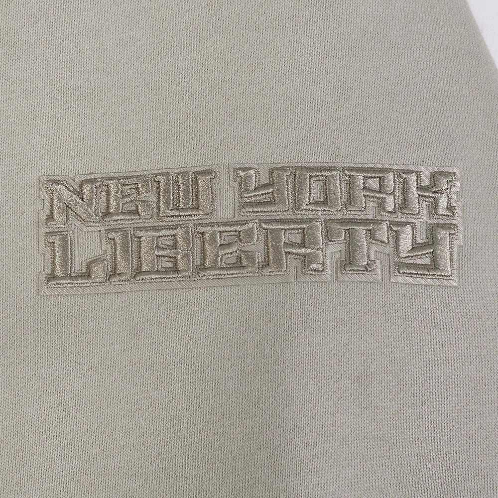 WNBA NEW YORK LIBERTY NEUTRAL MEN'S DROP SHOULDER FLEECE PULLOVER HOODIE (TAUPE) - Image 8