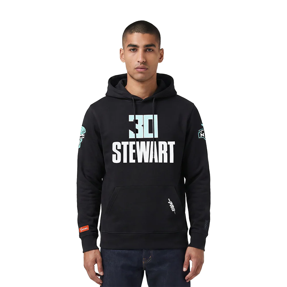 WNBA NEW YORK LIBERTY BREANNA STEWART #30 CLASSIC PLAYER NAME AND NUMBER MEN'S FLEECE PULLOVER HOODIE  (BLACK)