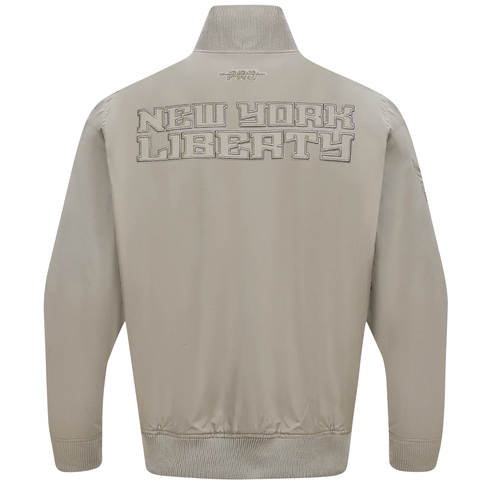 WNBA NEW YORK LIBERTY NEUTRAL MEN'S TWILL JACKET (TAUPE) - Image 3