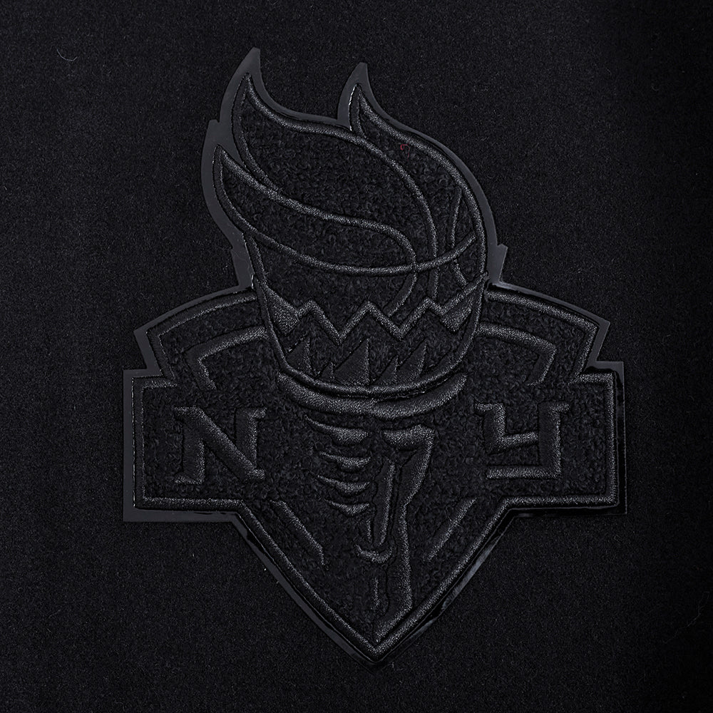 WNBA NEW YORK LIBERTY TRIPLE BLACK MEN'S WOOL VARSITY JACKET (JET BLACK) - Image 10
