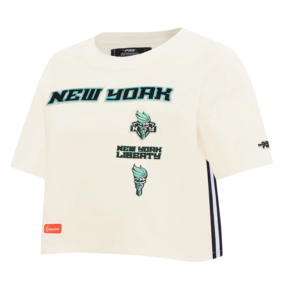 WNBA NEW YORK LIBERTY RETRO CLASSICS WOMEN'S SINGLE JERSEY BOXY TEE (EGGSHELL) - Image 2