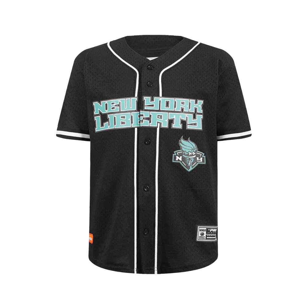 NEW YORK LIBERTY CLASSIC MESH BIG BOY'S BUTTON DOWN SHIRT (BLACK)