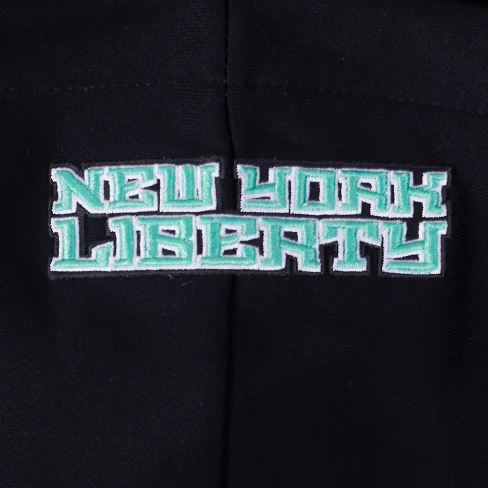 WNBA NEW YORK LIBERTY CITY RANSOM WOMEN'S RIB FLEECE CROPPED PULLOVER HOODIE (BLACK) - Image 7
