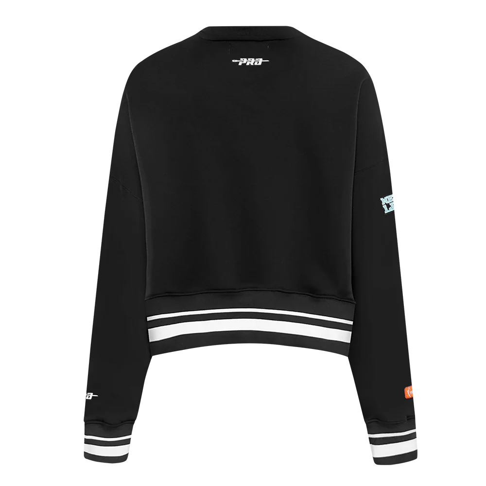WNBA NEW YORK LIBERTY RETRO CLASSICS WOMEN'S RIB FLEECE CREWNECK (BLACK) - Image 3