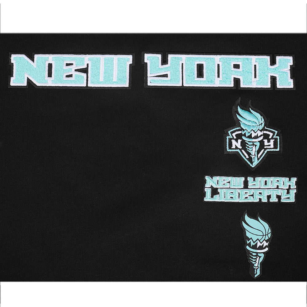 WNBA NEW YORK LIBERTY RETRO CLASSICS WOMEN'S RIB FLEECE CREWNECK (BLACK) - Image 6