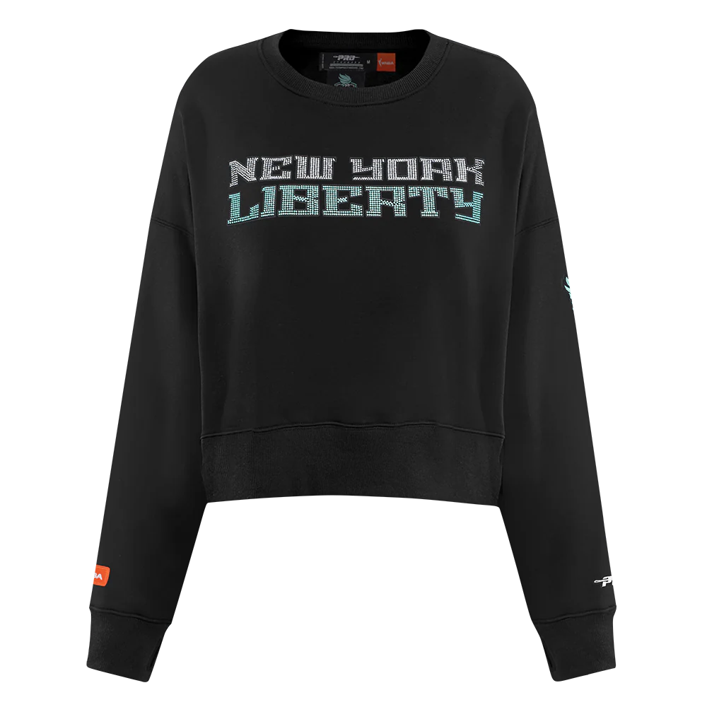 WNBA NEW YORK LIBERTY JEWELS WOMEN'S FLEECE CREWNECK (BLACK)