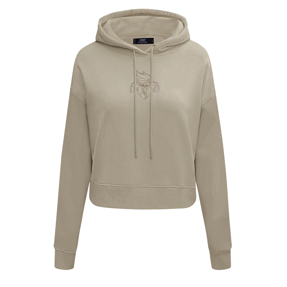 WNBA NEW YORK LIBERTY NEUTRAL WOMEN'S CROPPED PULLOVER HOODIE (TAUPE)