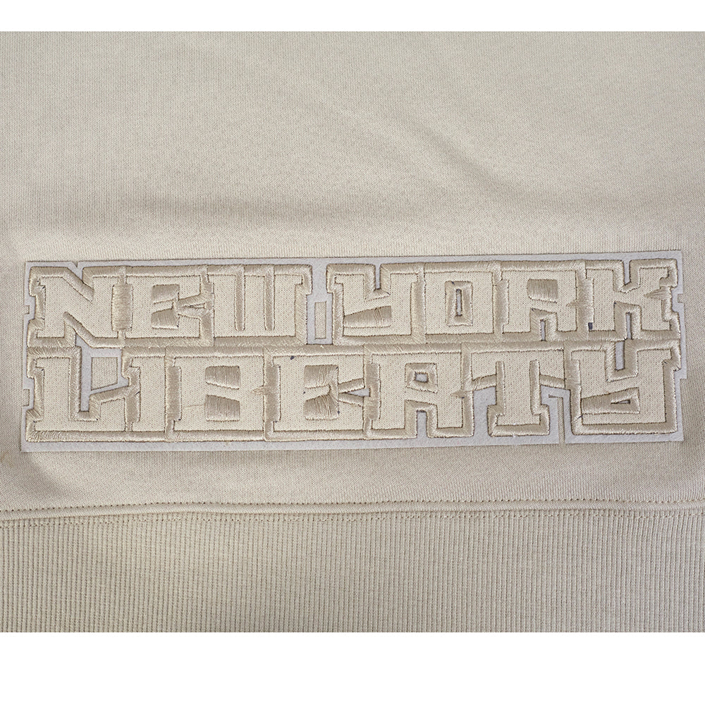 WNBA NEW YORK LIBERTY NEUTRAL WOMEN'S CROPPED PULLOVER HOODIE (TAUPE) - Image 6