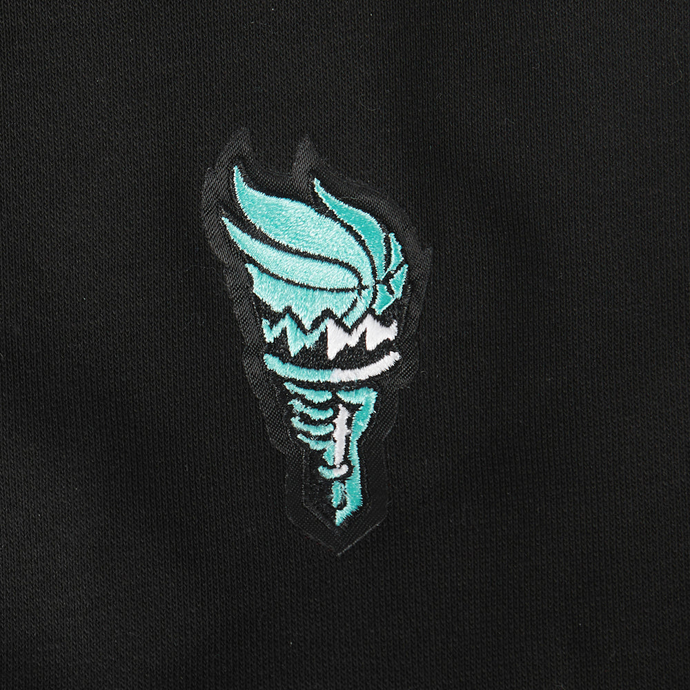 WNBA NEW YORK LIBERTY CLASSIC ESSENTIALS WOMEN'S FLEECE CREWNECK (BLACK) - Image 5