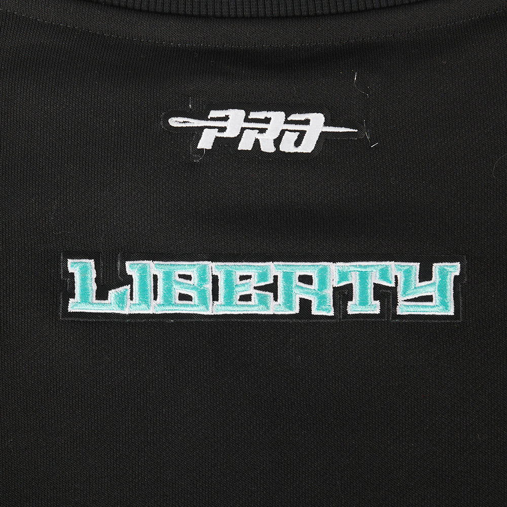 WNBA NEW YORK LIBERTY CLASSIC ESSENTIALS WOMEN'S FLEECE CREWNECK (BLACK) - Image 6