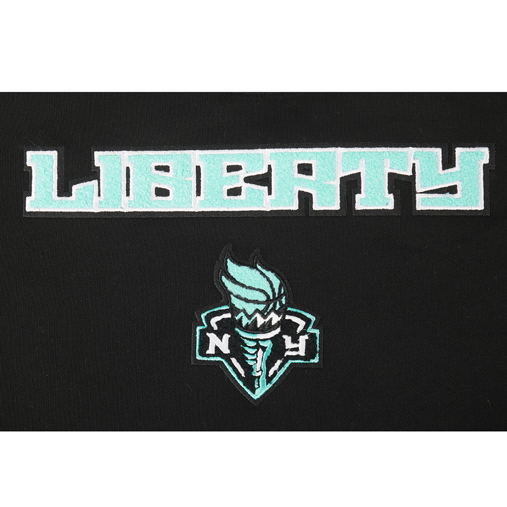 WNBA NEW YORK LIBERTY CLASSIC ESSENTIALS WOMEN'S FLEECE CREWNECK (BLACK) - Image 7