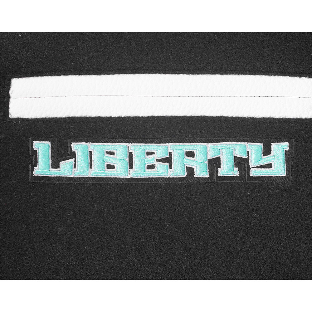 WNBA  NEW YORK LIBERTY RETRO CLASSICS WOMEN'S RIB WOOL VARSITY JACKET (BLACK/WHITE) - Image 8