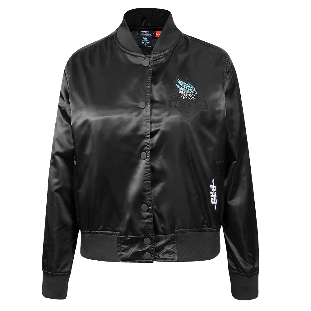 WNBA NEW YORK LIBERTY JEWELS WOMEN'S SATIN JACKET (BLACK)