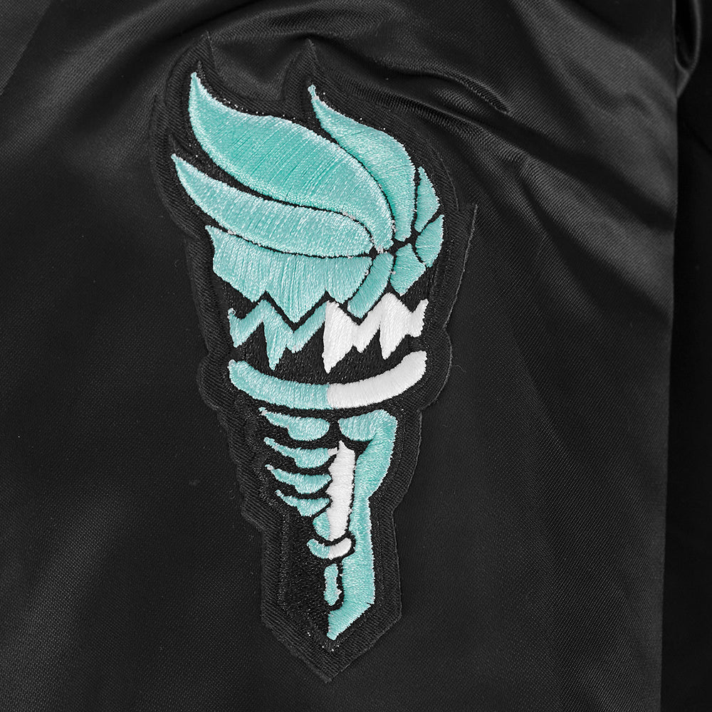 WNBA NEW YORK LIBERTY JEWELS WOMEN'S SATIN JACKET (BLACK) - Image 7