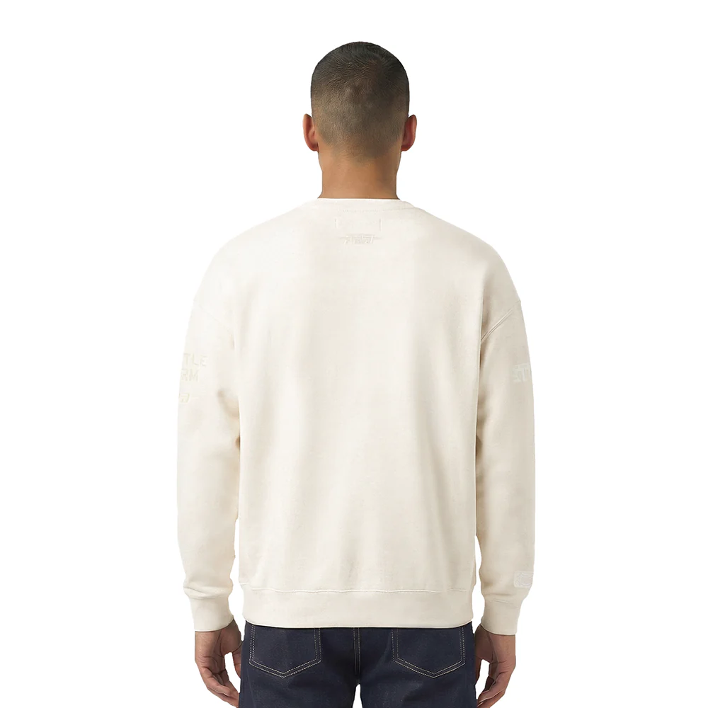 WNBA SEATTLE STORM NEUTRAL MEN'S DROP SHOULDER FLC CREWNECK (EGGSHELL) - Image 2