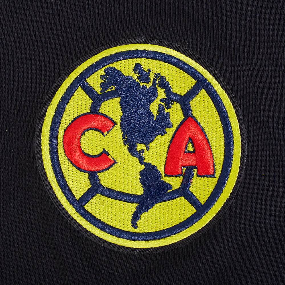 LIGA MX CLUB AMERICA CONTRAST NEUTRALS MEN'S SHORT SLEEVE PULLOVER HOODIE (BLACK) - Image 5