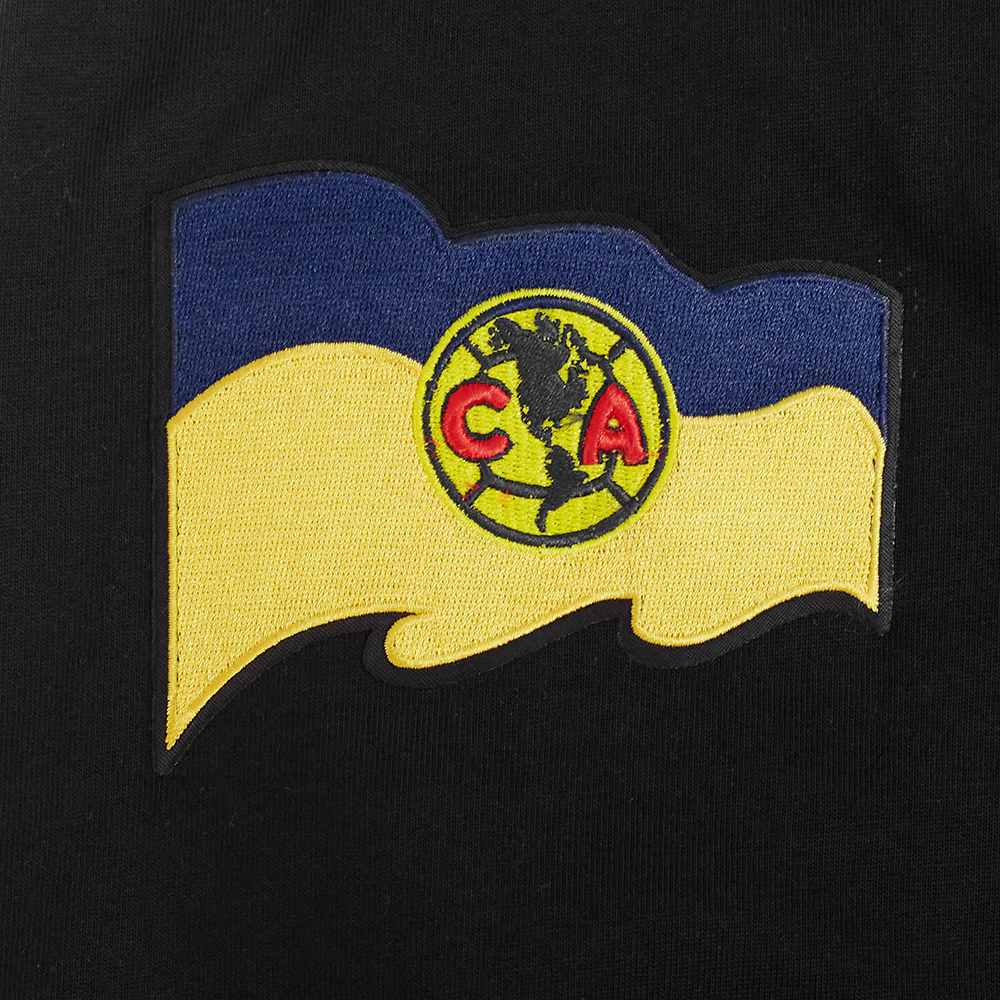 LIGA MX CLUB AMERICA CONTRAST NEUTRALS MEN'S COTTON JERSEY DROP SHOULDER TEE (BLACK) - Image 6