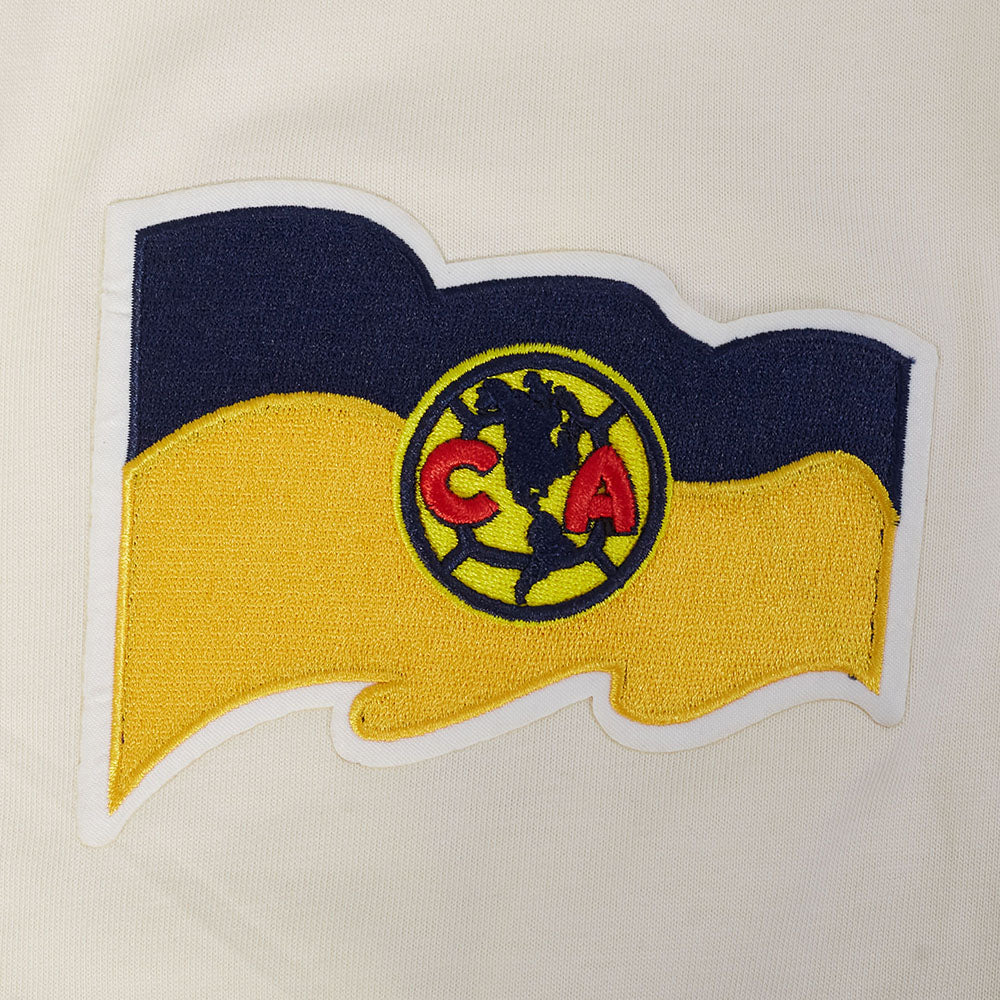 LIGA MX CLUB AMERICA CONTRAST NEUTRALS MEN'S COTTON JERSEY DROP SHOULDER TEE (EGGSHELL) - Image 6