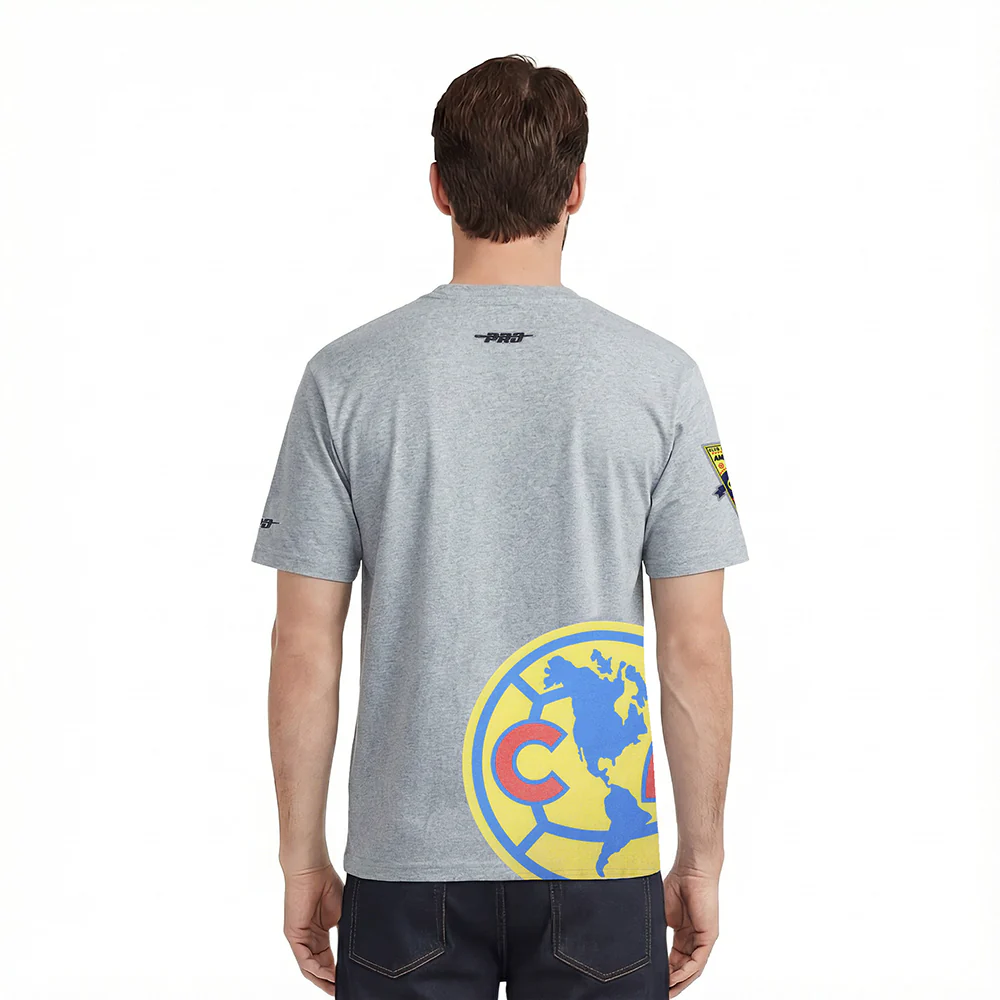 Liga MX CLUB AMERICA LIVING LARGE MEN'S CJ DROP SHOULDER TEE (DARK HEATHER GRAY) - Image 2