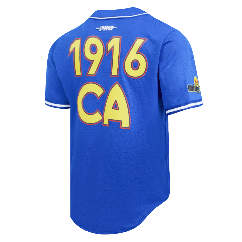 LIGA MX CLUB AMERICA MESH MEN'S MESH BUTTON DOWN SHIRT (ROYAL BLUE) - Image 4