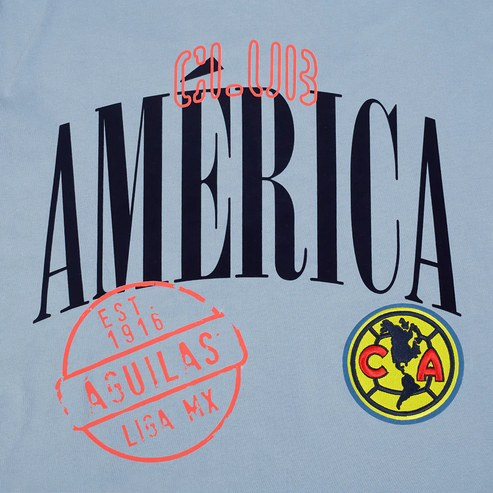 LIGA MX CLUB AMERICA STAMPED MEN'S S/S TEE (DUSTY BLUE) - Image 13