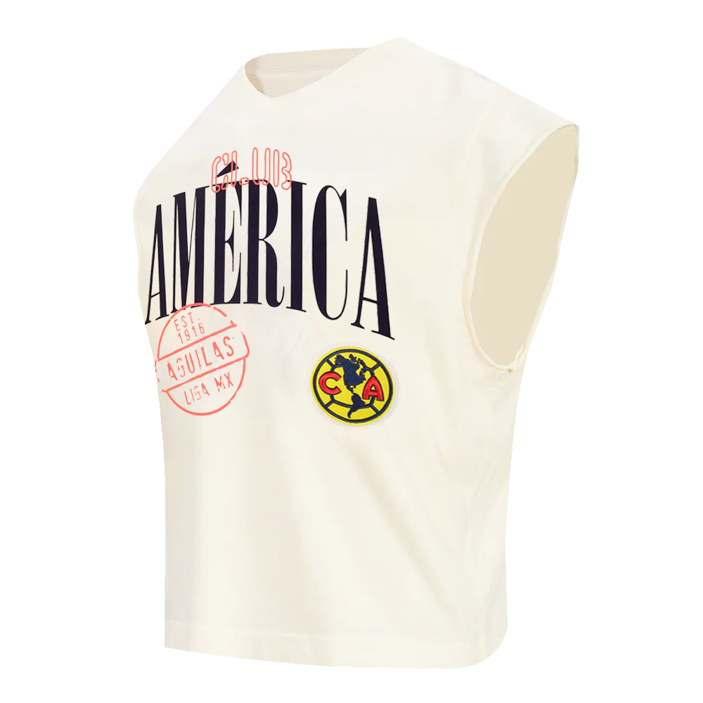 LIGA MX CLUB AMERICA  STAMPED MEN'S S/S TEE (EGGSHELL) - Image 4