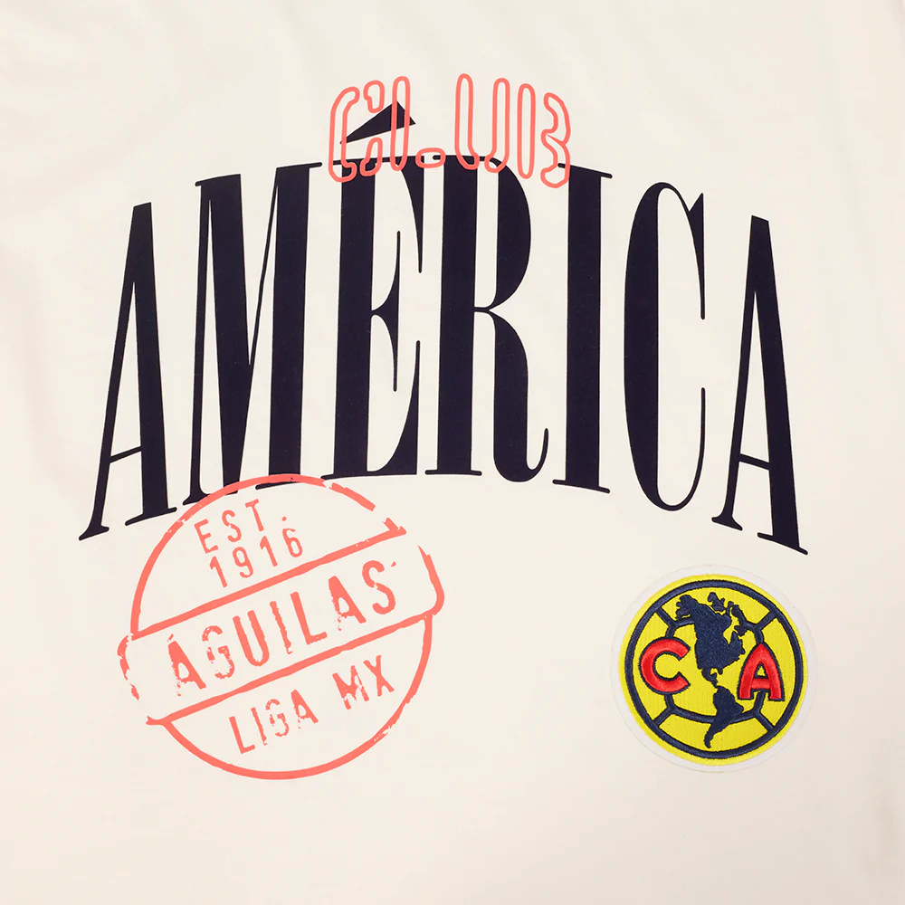 LIGA MX CLUB AMERICA  STAMPED MEN'S S/S TEE (EGGSHELL) - Image 7