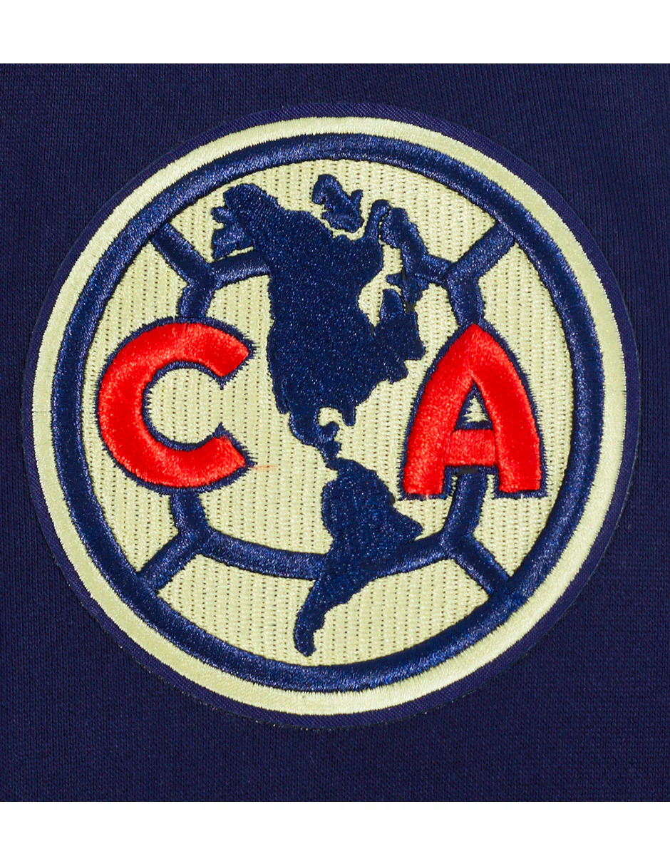 LIGA MX CLUB AMERICA PREMIUM MEN'S RIB FLEECE PULLOVER HOODIE (MIDNIGHT NAVY) - Image 7