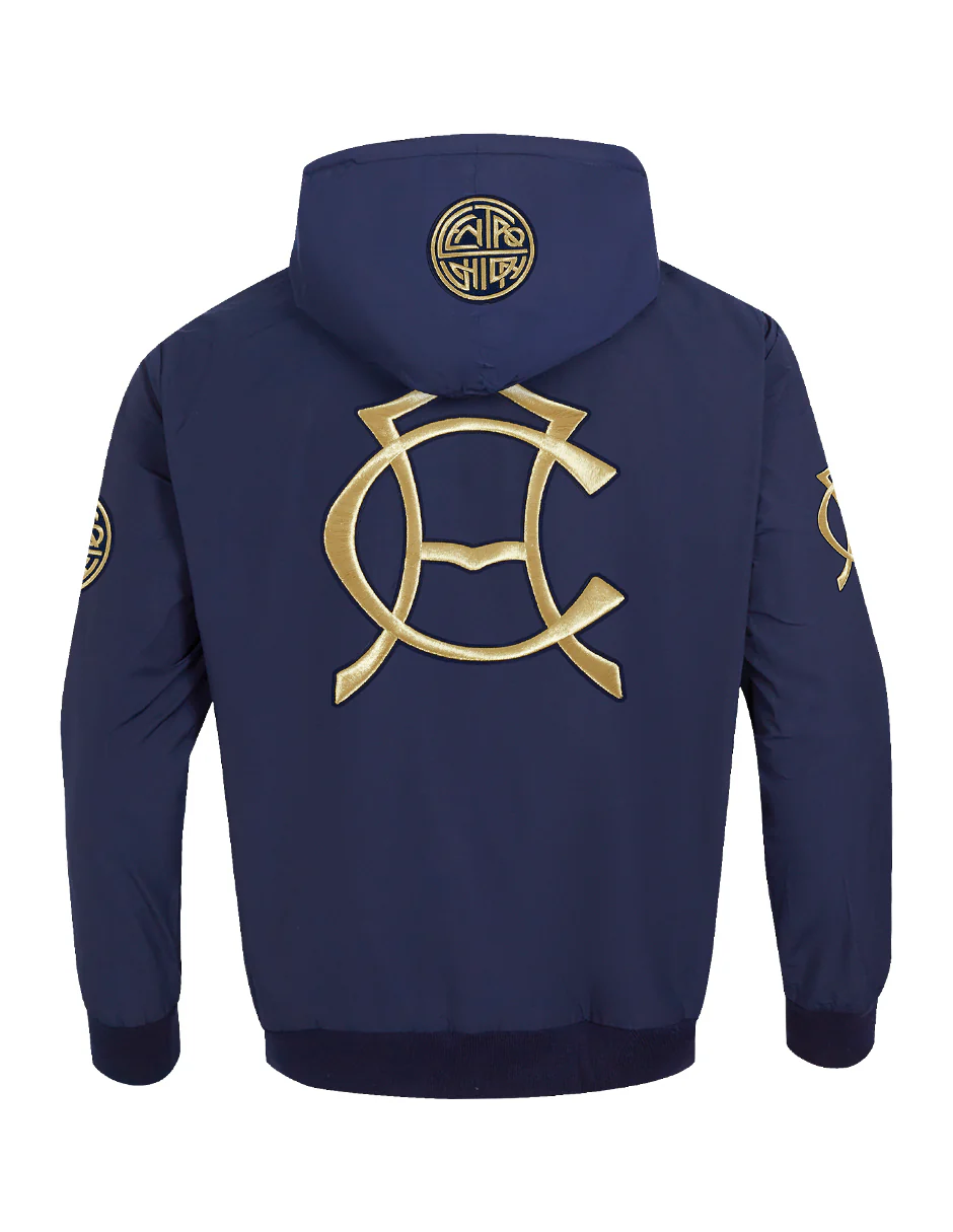 LIGA MX CLUB AMERICA PREMIUM MEN'S WOVEN FULL ZIP PULLOVER HOODIE (MIDNIGHT NAVY) - Image 3