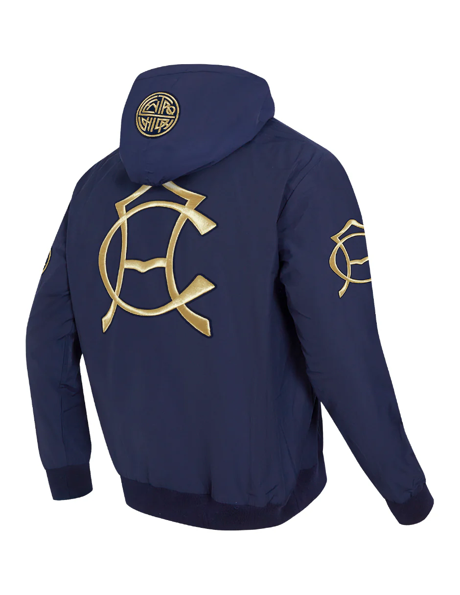 LIGA MX CLUB AMERICA PREMIUM MEN'S WOVEN FULL ZIP PULLOVER HOODIE (MIDNIGHT NAVY) - Image 4