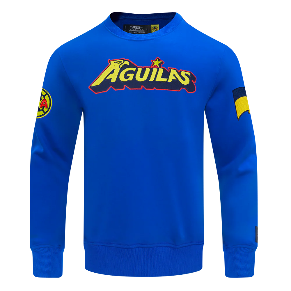 LIGA MX CLUB AMERICA STADIUM MEN'S FLEECE CREWNECK (ROYAL BLUE)
