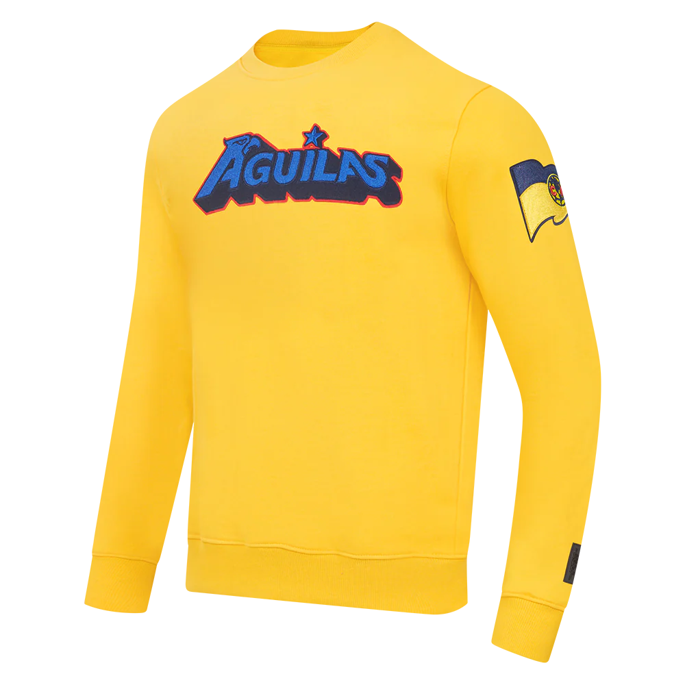 LIGA MX CLUB AMERICA STADIUM MEN'S FLEECE CREWNECK (YELLOW) - Image 2
