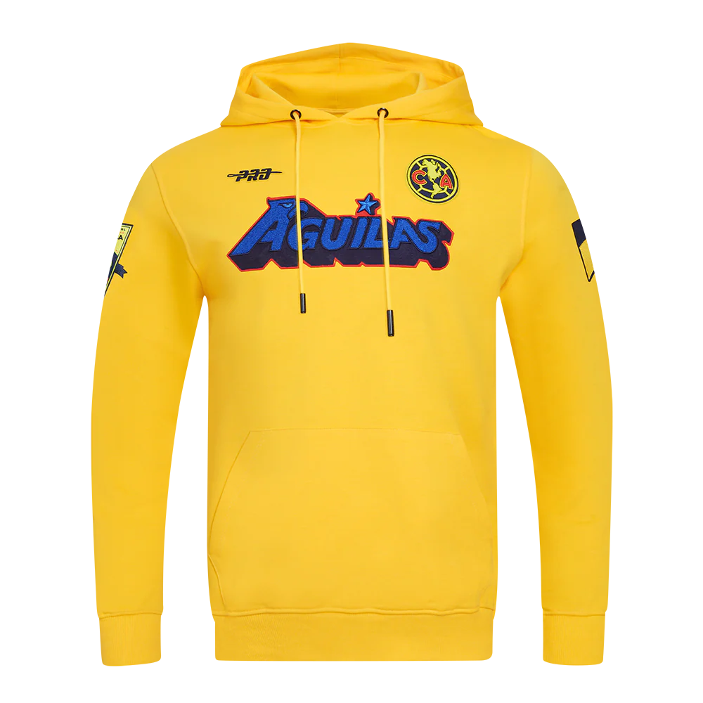 LIGA MX CLUB AMERICA STADIUM MEN'S DOUBLE KNIT PULLOVER HOODIE (YELLOW)