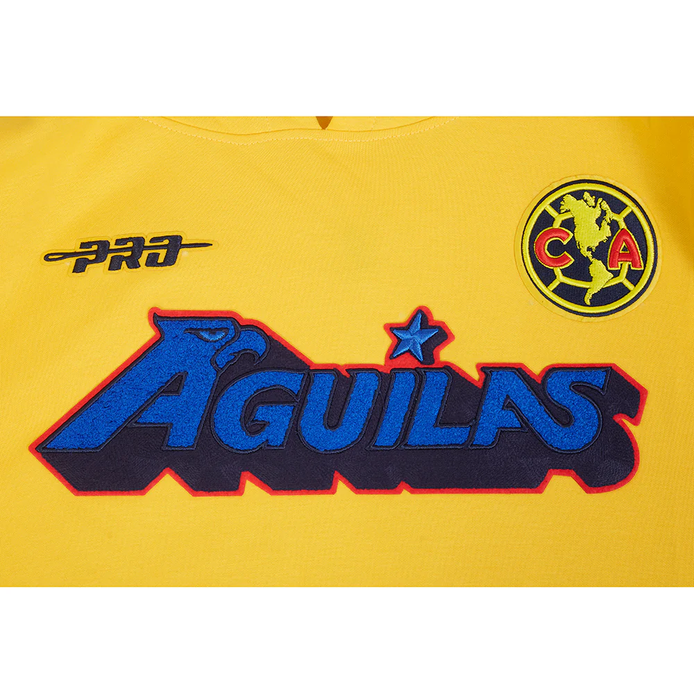 LIGA MX CLUB AMERICA STADIUM MEN'S DOUBLE KNIT PULLOVER HOODIE (YELLOW) - Image 5
