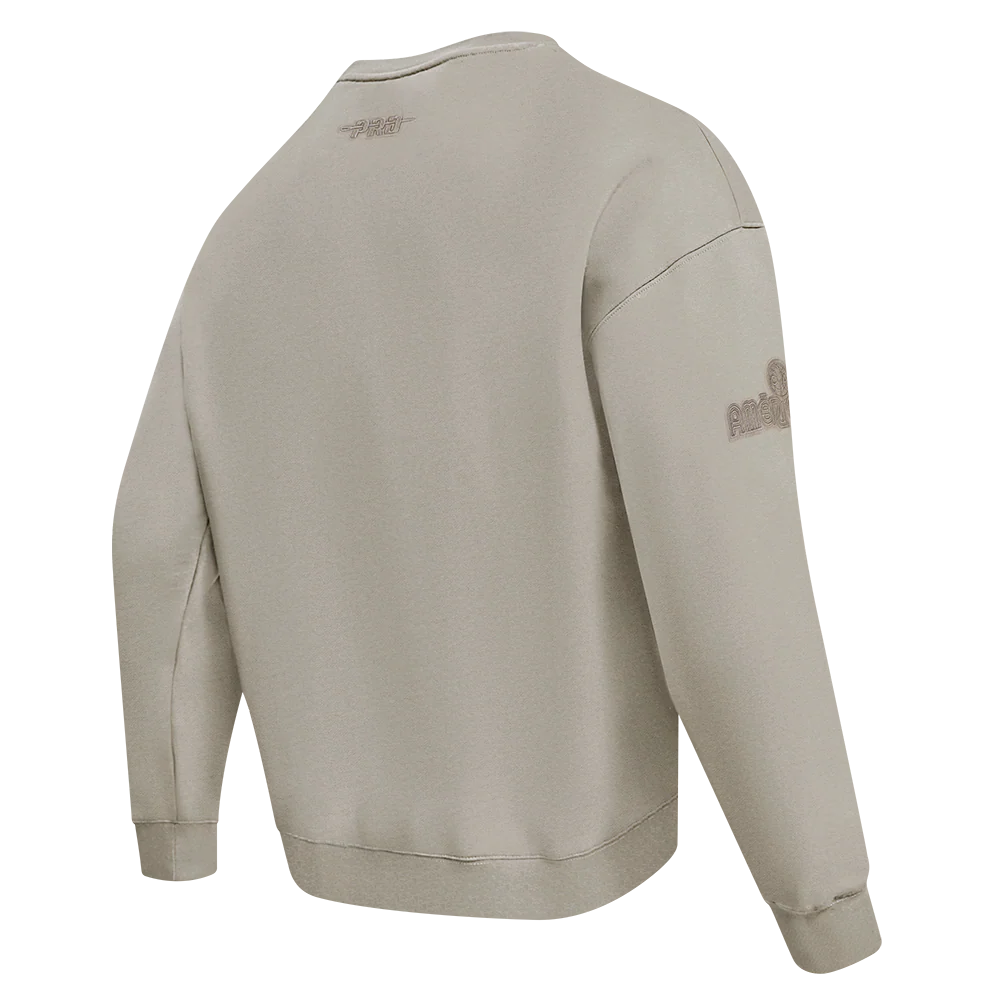 LIGA MX CLUB AMERICA NEUTRAL MEN'S DROP SHOULDER FLEECE CREWNECK (TAUPE) - Image 4