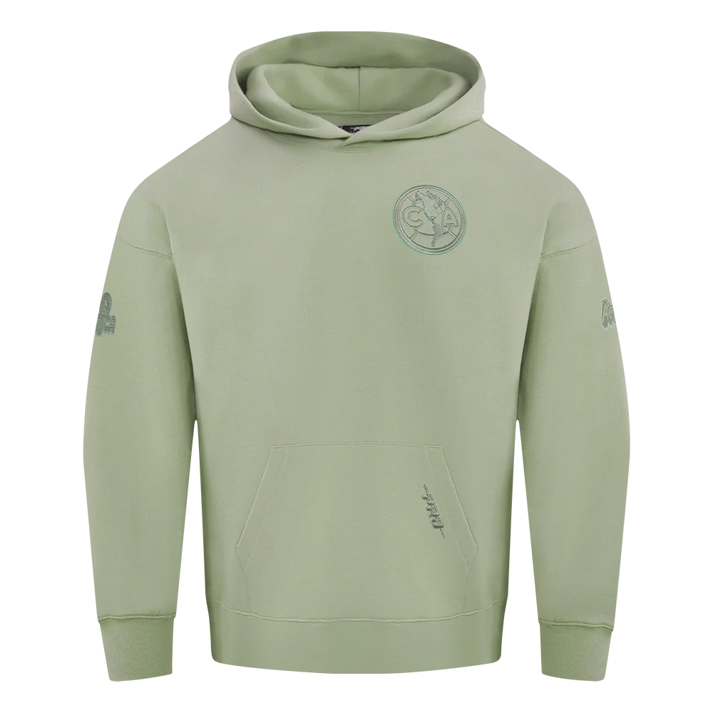 LIGA MX CLUB AMERICA NEUTRAL MEN'S DROP SHOULDER FLEECE PULLOVER HOODIE (MOSS)