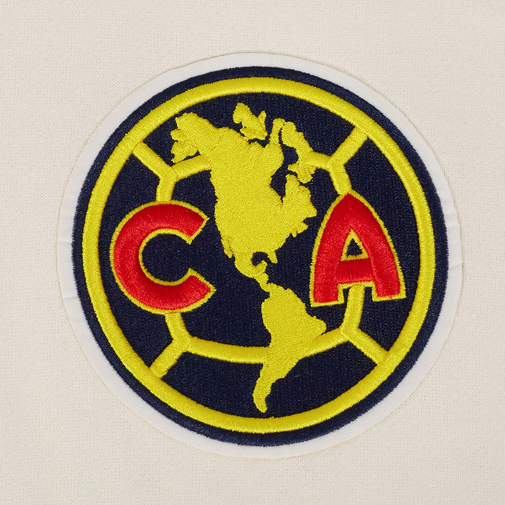 LIGA MX CLUB AMERICA CONTRAST NEUTRALS MEN'S DROP SHOULDER FLEECE PULLOVER HOODIE (EGGSHELL) - Image 5
