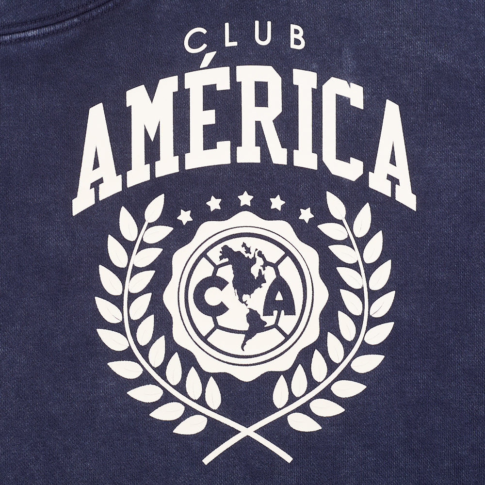 Liga MX CLUB AMERICA STREET TEAM MEN'S ENZYME WASH DS FT PO HOODIE (WASHED MIDNIGHT NAVY) - Image 8