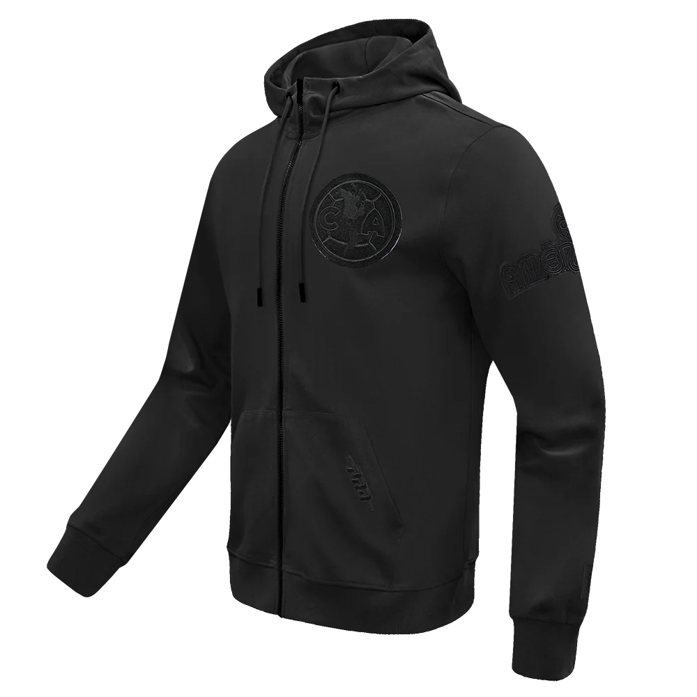 LIGA MX CLUB AMERICA CLASSIC 3BK MEN'S DOUBLE KNIT FULL ZIP HOODIE (BLACK) - Image 2