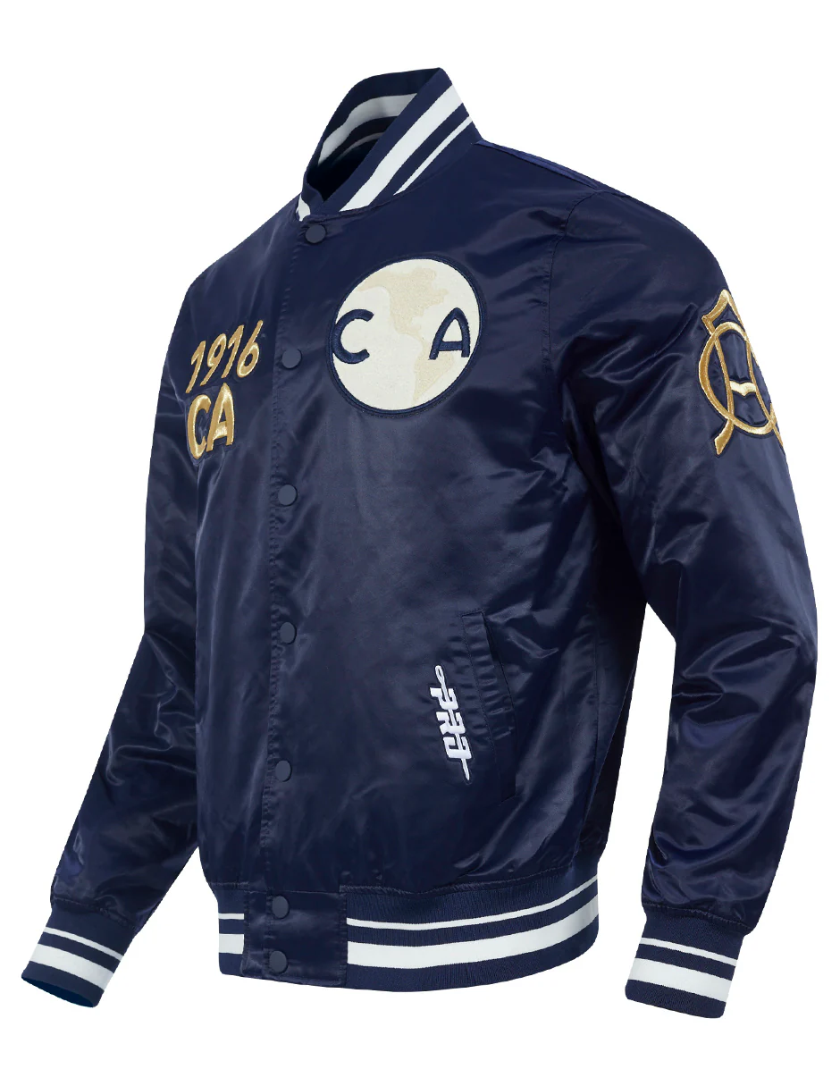 LIGA MX CLUB AMERICA PREMIUM MEN'S RIB SATIN JACKET (MIDNIGHT NAVY) - Image 2