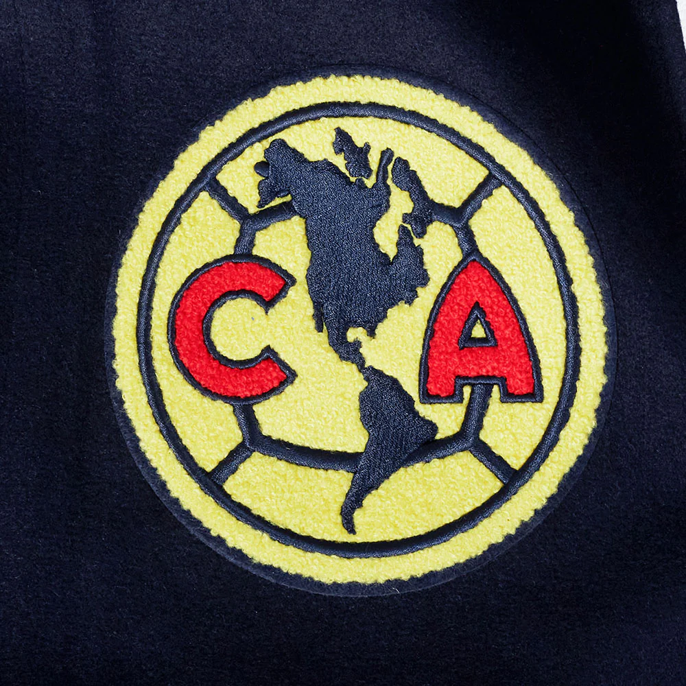 LIGA MX CLUB AMERICA STADIUM MEN'S RIB WOOL VARSITY JACKET (MIDNIGHT NAVY/RED/MIDNIGHT NAVY) - Image 6